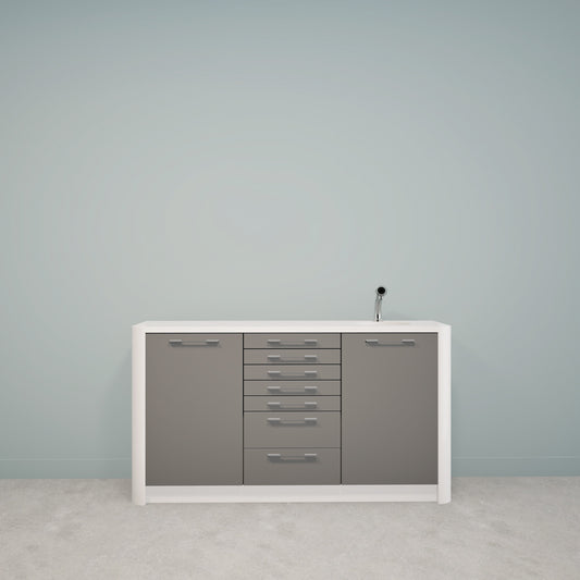 DINA S – compact Solid Surface behandelmeubel voor tandartspraktijken