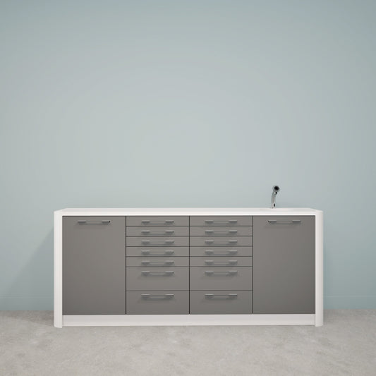 DINA L – Solid Surface behandelmeubel voor tandartspraktijken