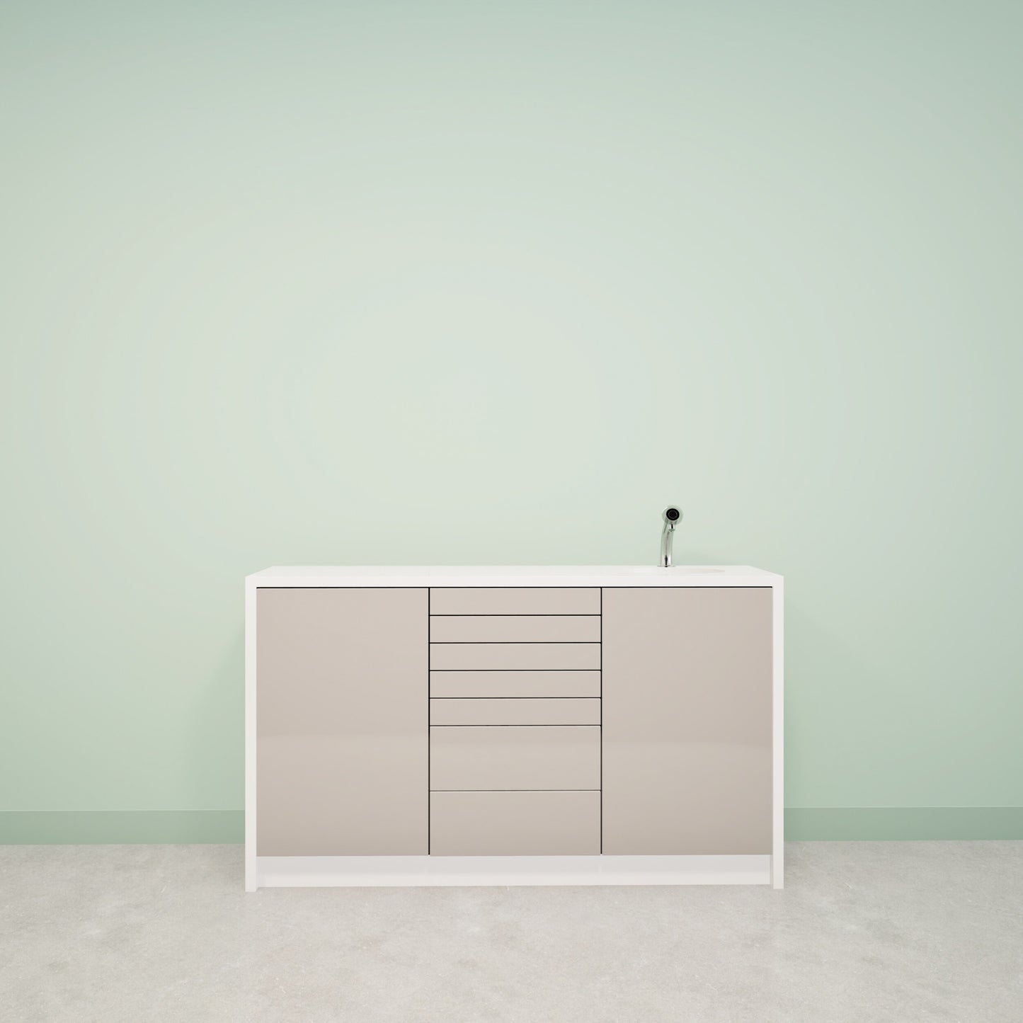 NOVA S – Solid Surface behandelmeubel voor tandartspraktijken