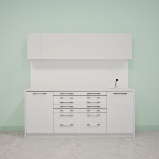 NOVA L Combi – behandelmeubel van Solid Surface met bovenkast