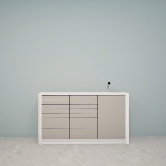 DINA M – Solid Surface behandelmeubel met strak ladefront