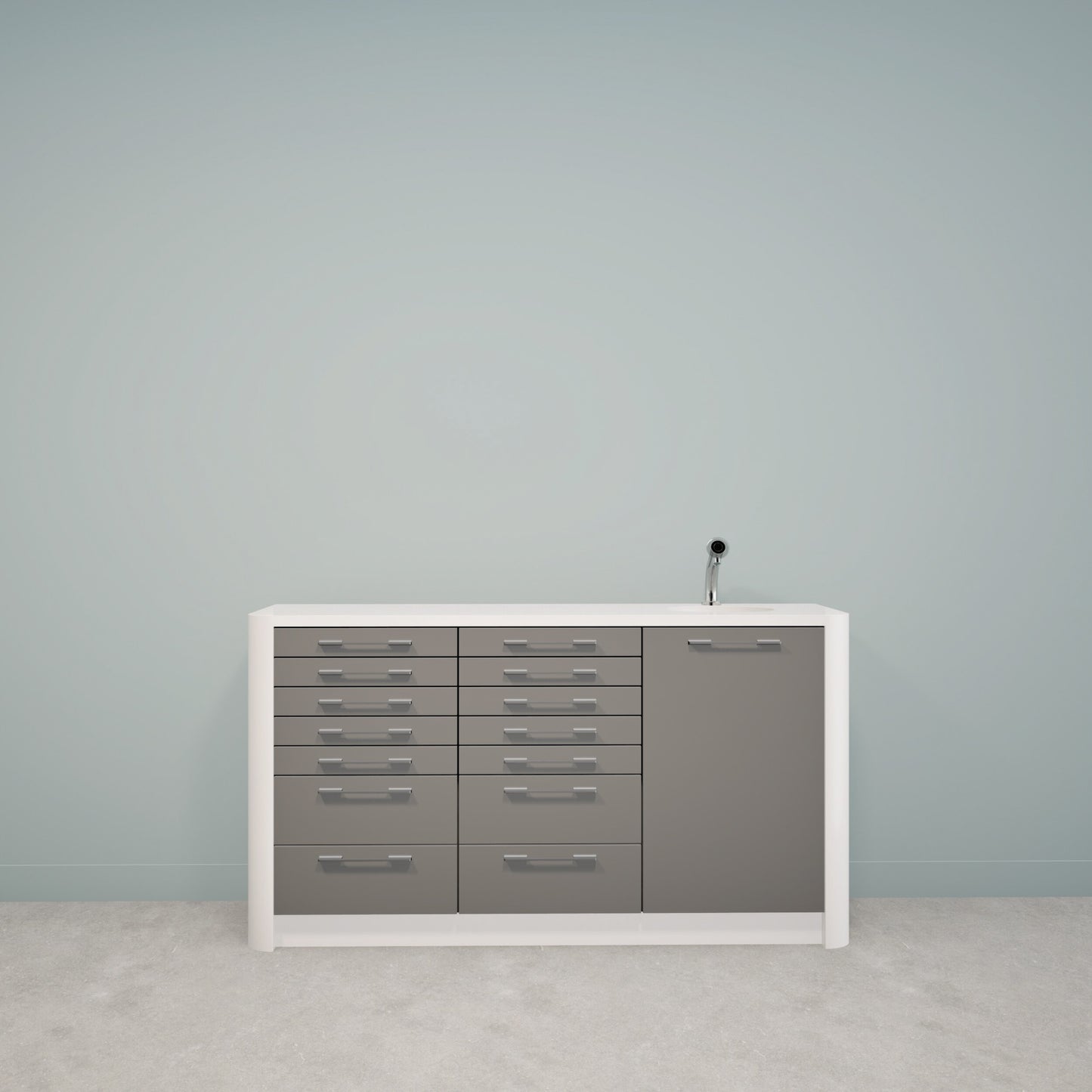 DINA M – Solid Surface behandelmeubel met strak ladefront