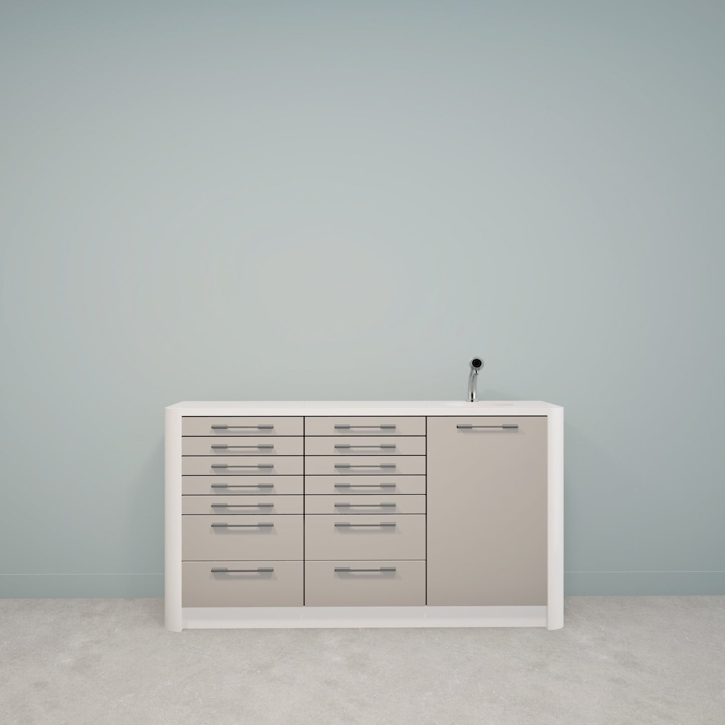 DINA M – Solid Surface behandelmeubel met strak ladefront