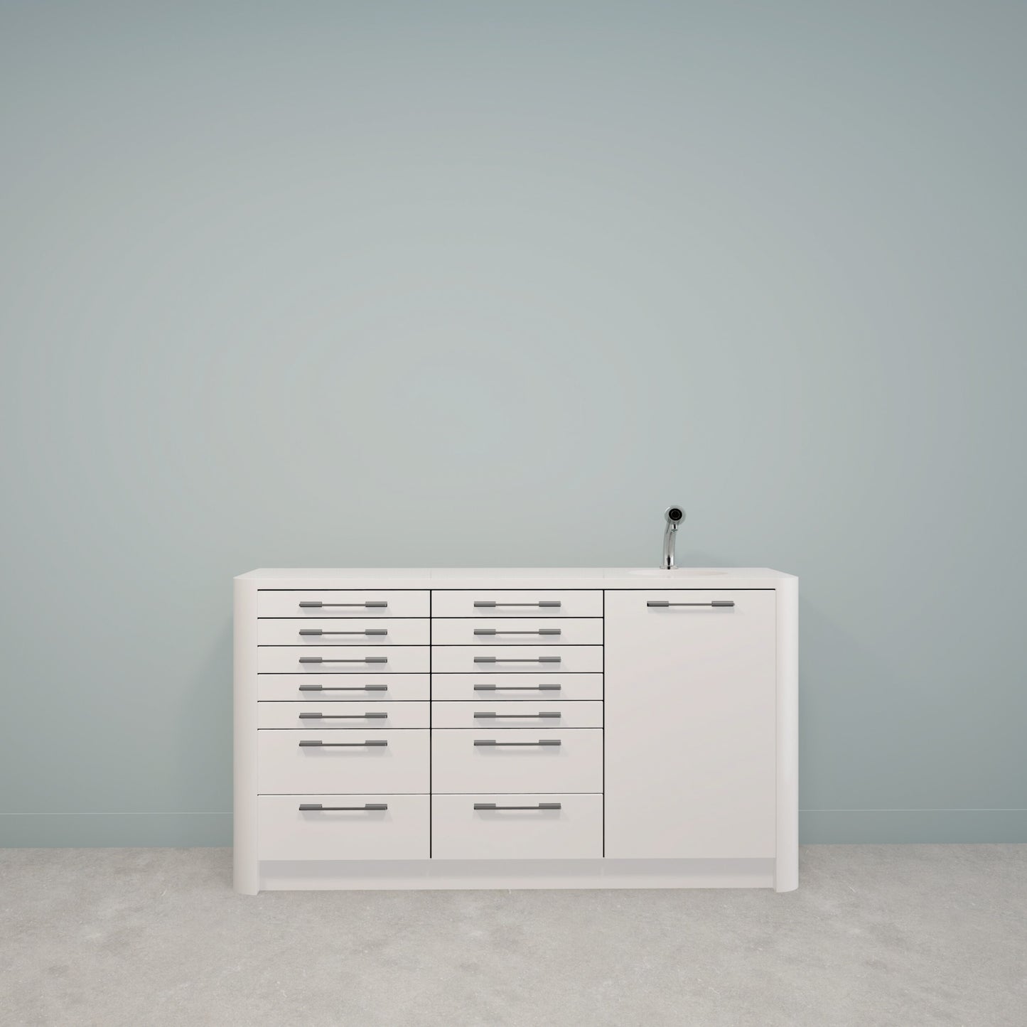 DINA M – Solid Surface behandelmeubel met strak ladefront