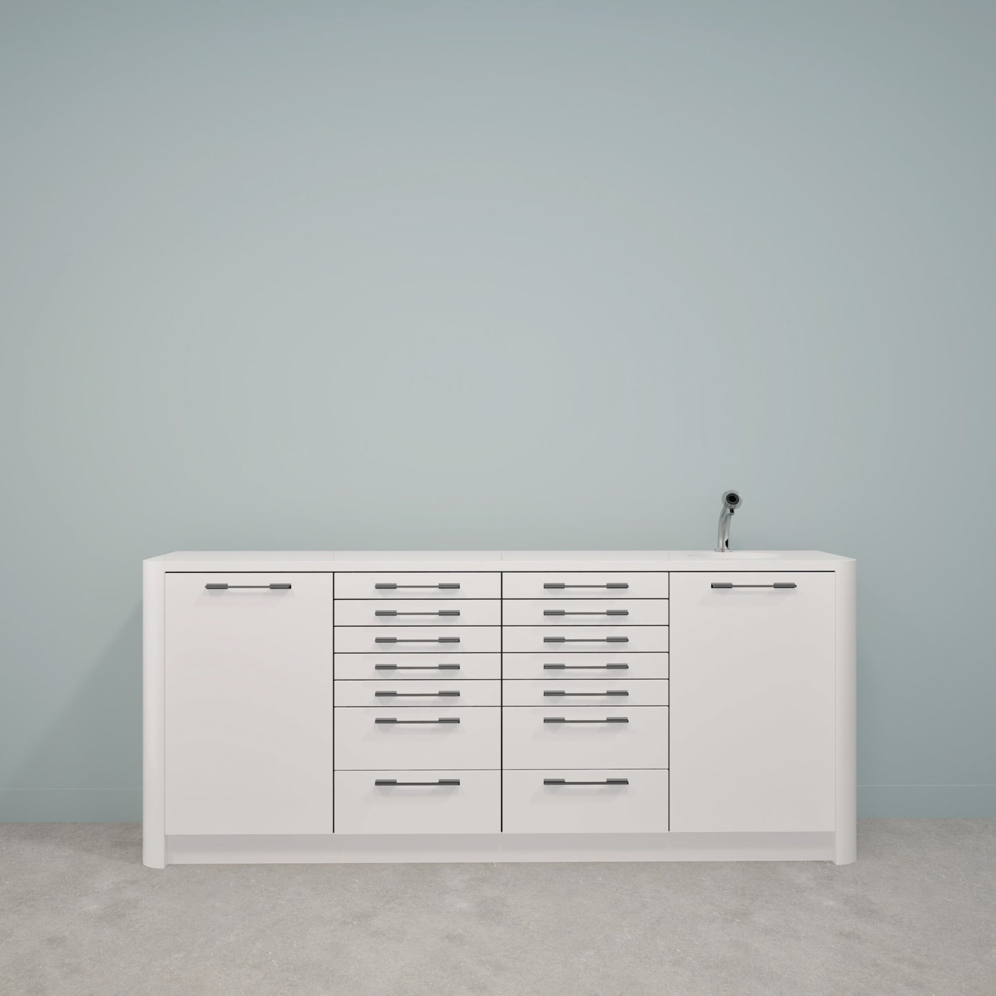 DINA L – Solid Surface behandelmeubel voor tandartspraktijken