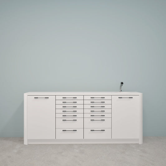 DINA L – Solid Surface behandelmeubel voor tandartspraktijken