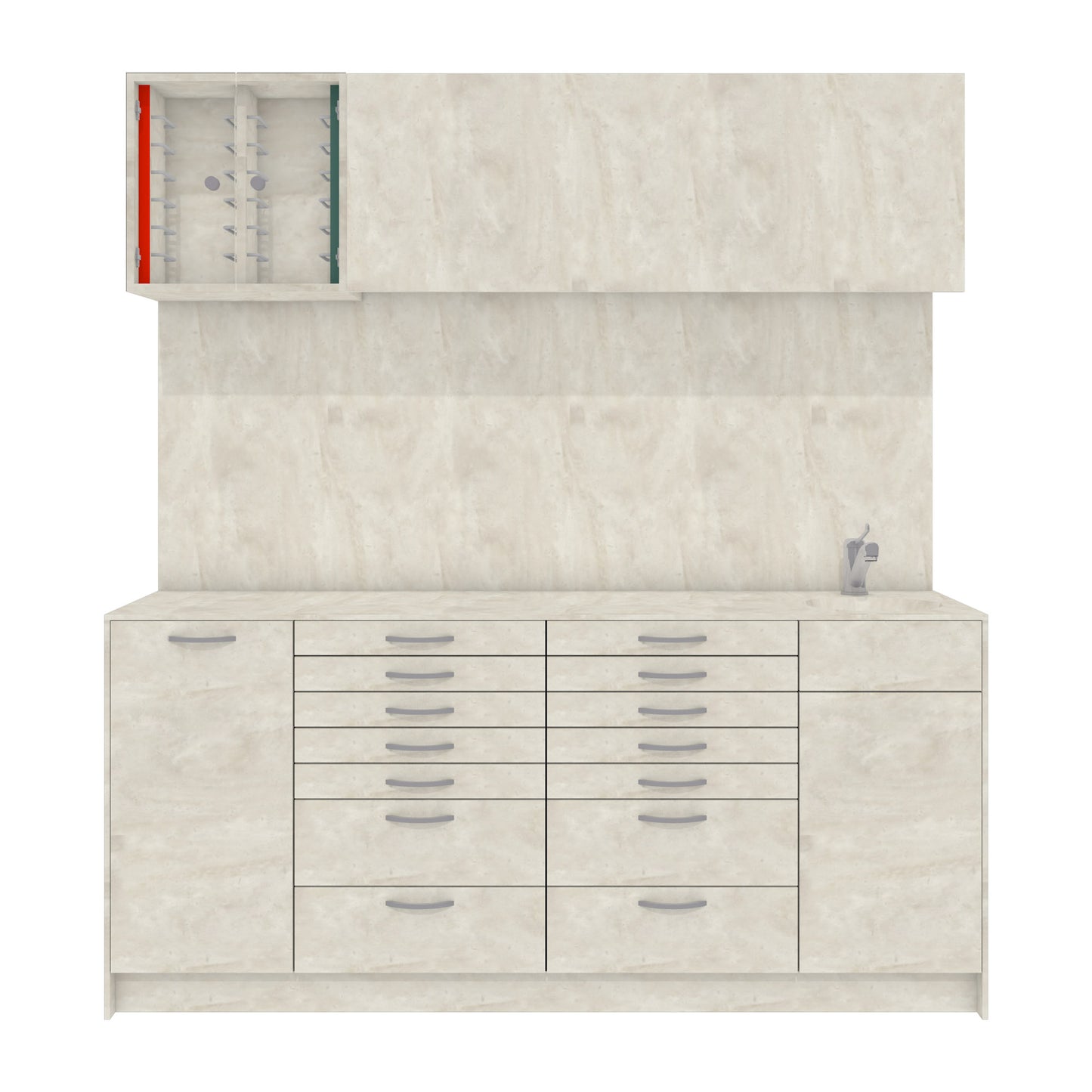 Behandelmeubel LUNA L Combi – Hygiënisch Solid Surface Meubel voor Moderne Praktijken
