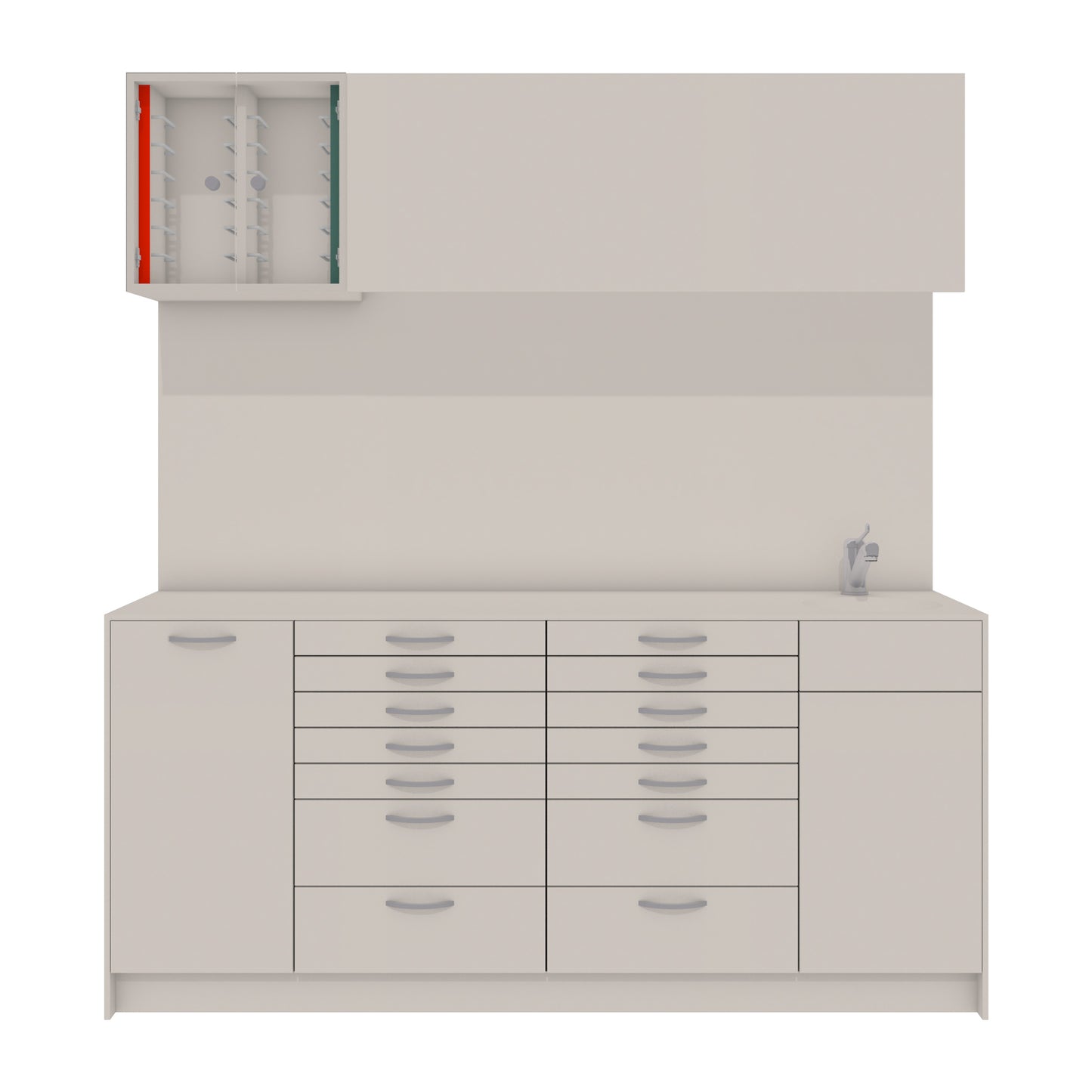 Behandelmeubel LUNA L Combi – Hygiënisch Solid Surface Meubel voor Moderne Praktijken
