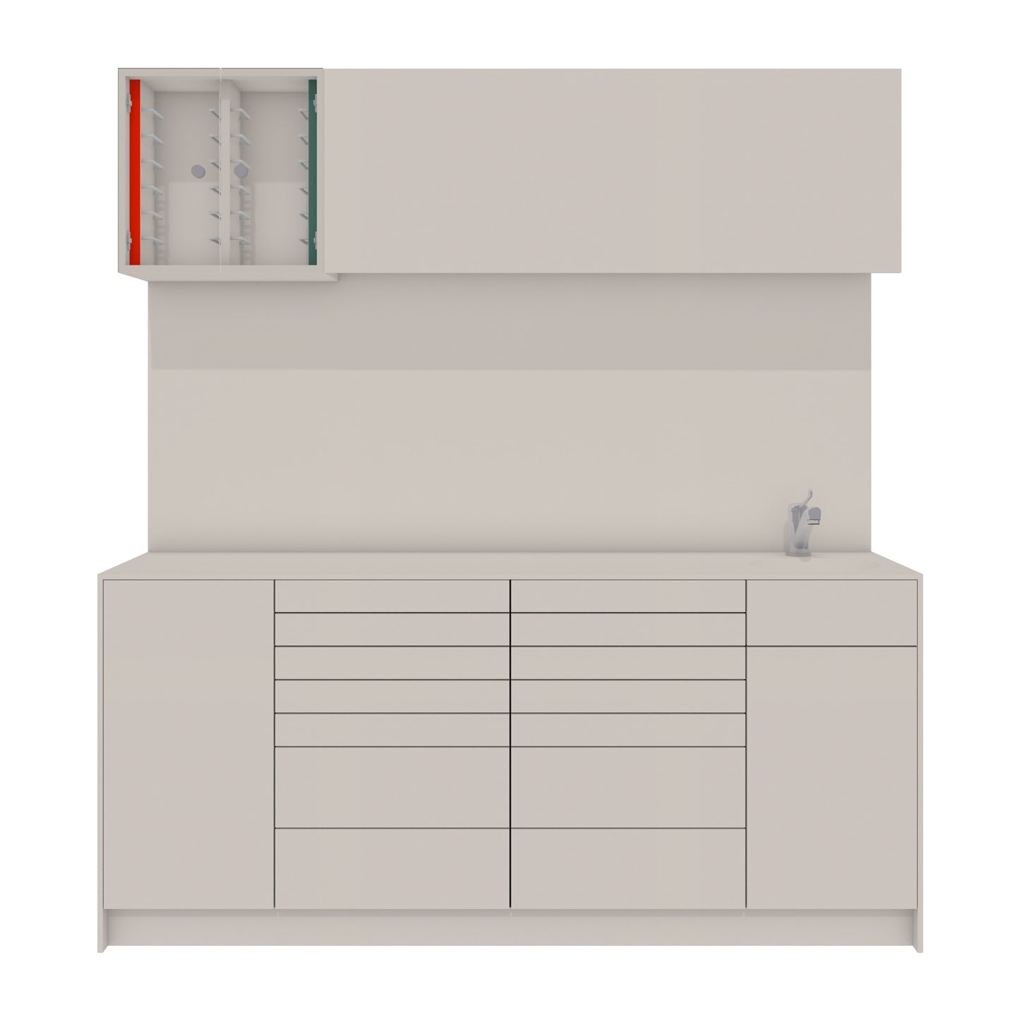 Behandelmeubel LUNA L Combi – Hygiënisch Solid Surface Meubel voor Moderne Praktijken