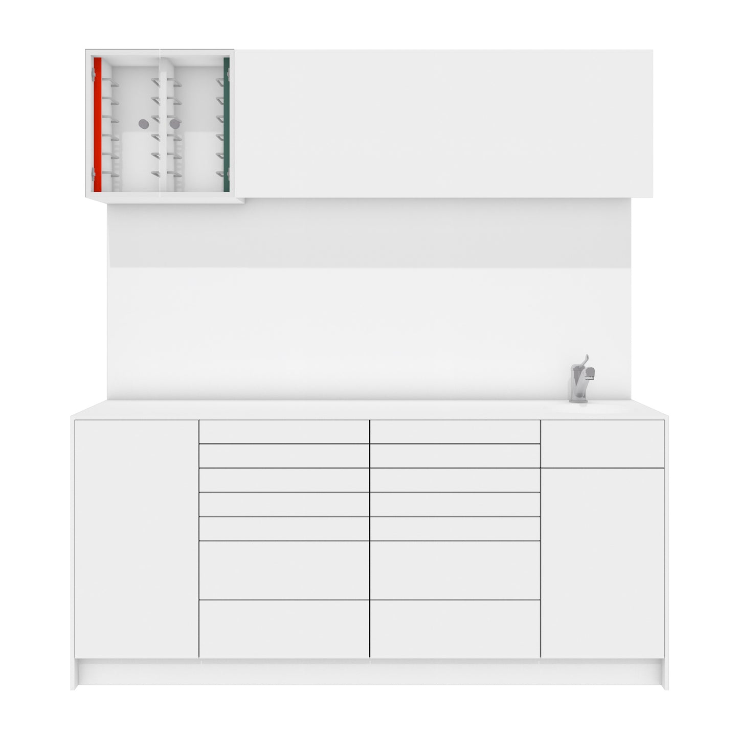 Behandelmeubel LUNA L Combi – Hygiënisch Solid Surface Meubel voor Moderne Praktijken