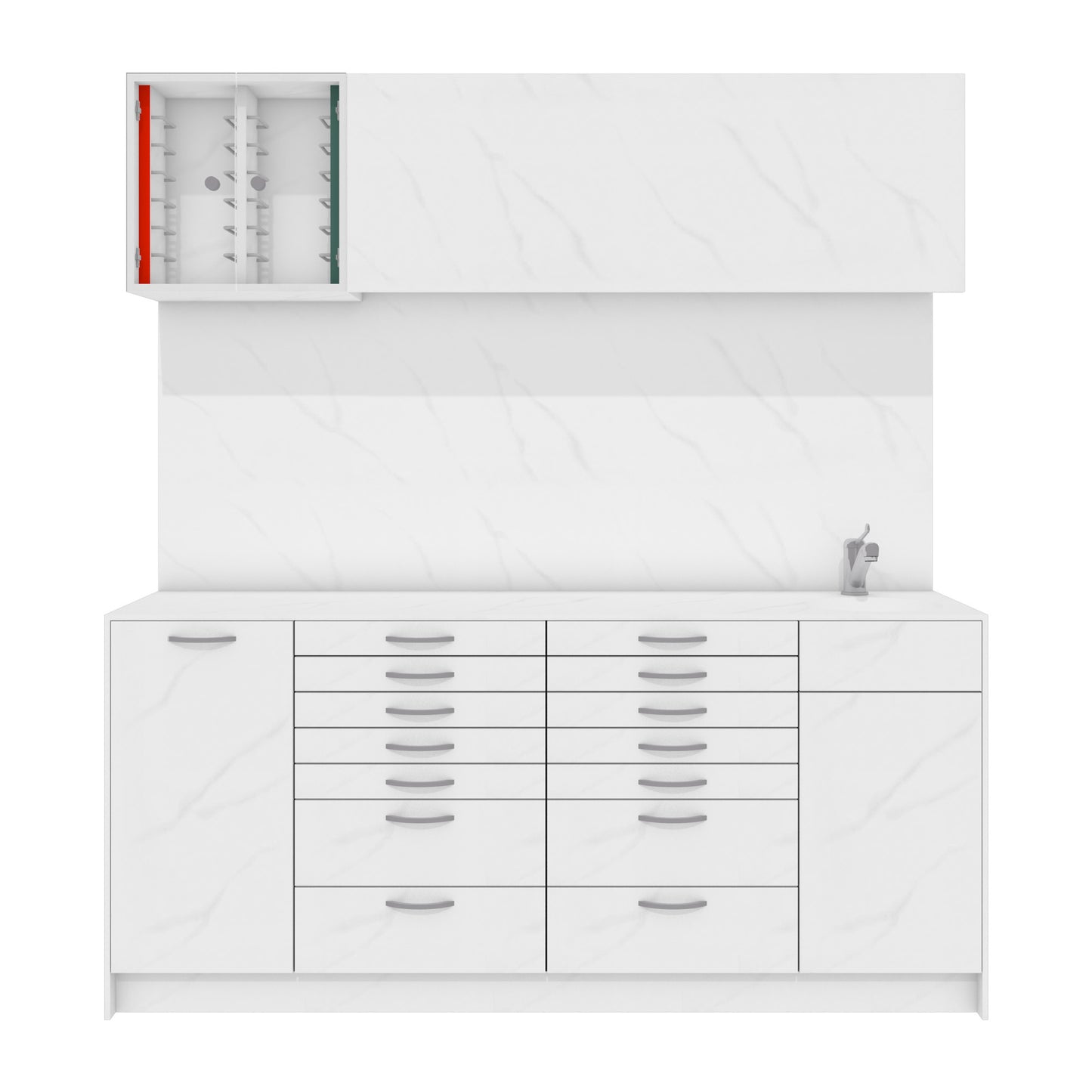 Behandelmeubel LUNA L Combi – Hygiënisch Solid Surface Meubel voor Moderne Praktijken