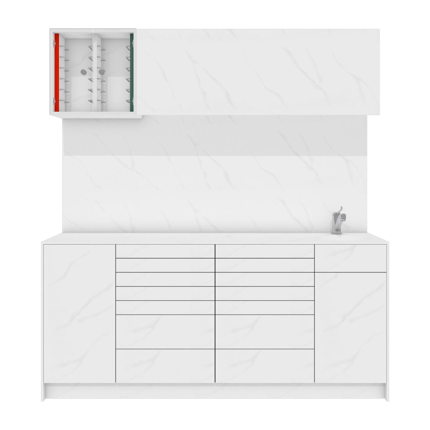 Behandelmeubel LUNA L Combi – Hygiënisch Solid Surface Meubel voor Moderne Praktijken
