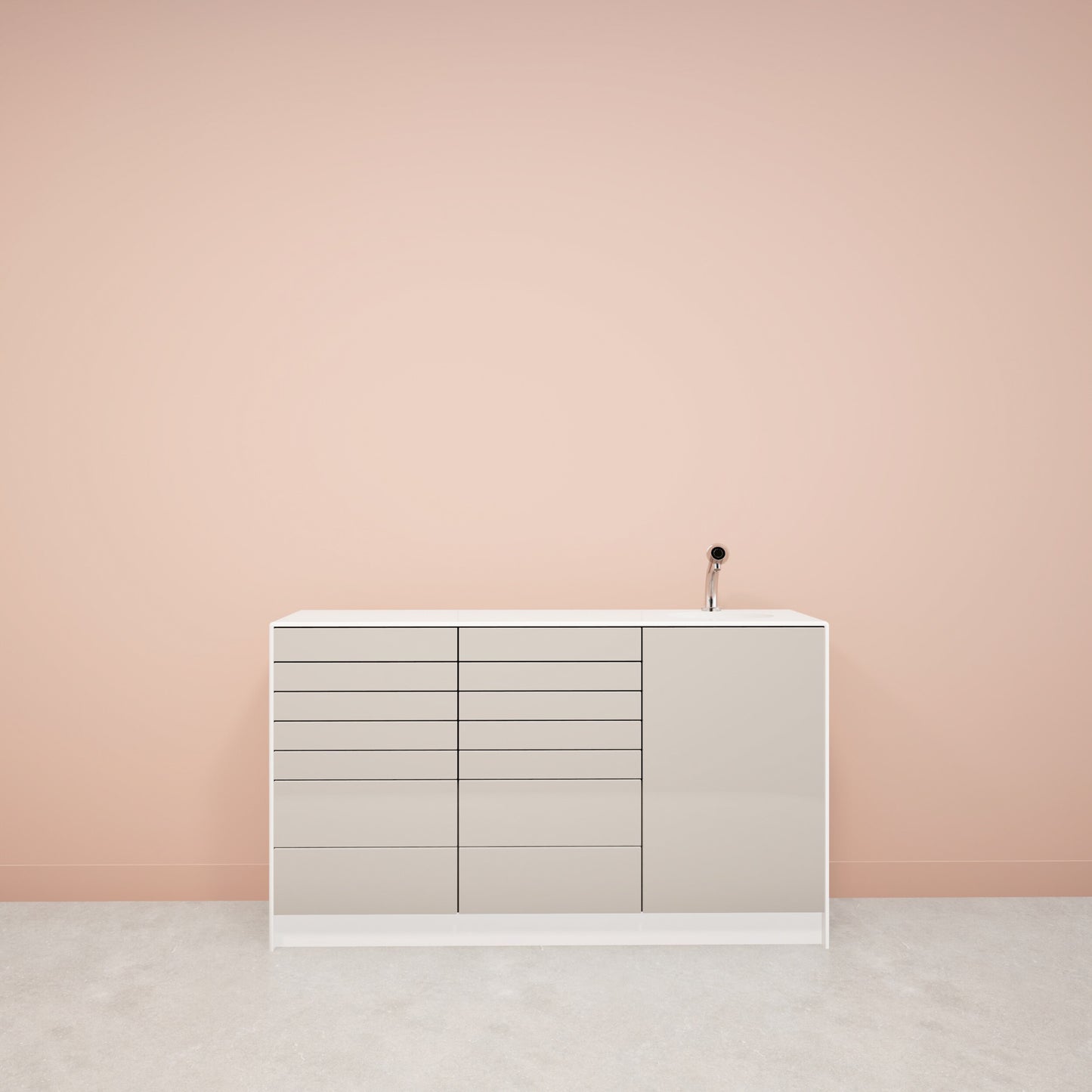 Treatment furniture LUNA M – Compact Solid Surface Furniture for Hygienic Practice Furnishing