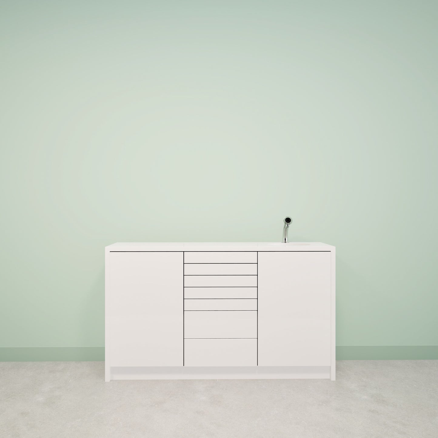 NOVA S – Solid Surface behandelmeubel voor tandartspraktijken