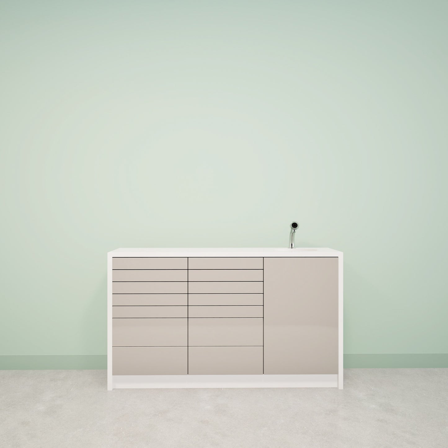 NOVA M – behandelmeubel van Solid Surface met strak design