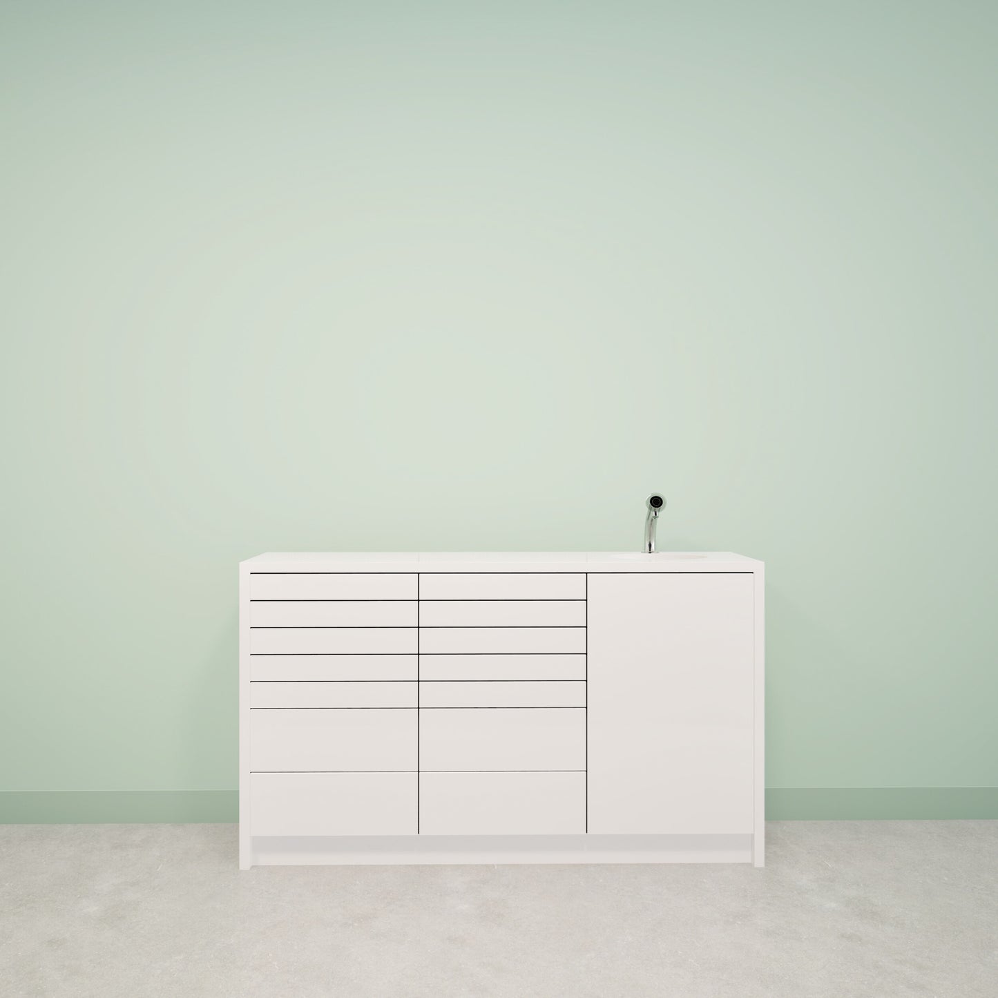 NOVA M – behandelmeubel van Solid Surface met strak design