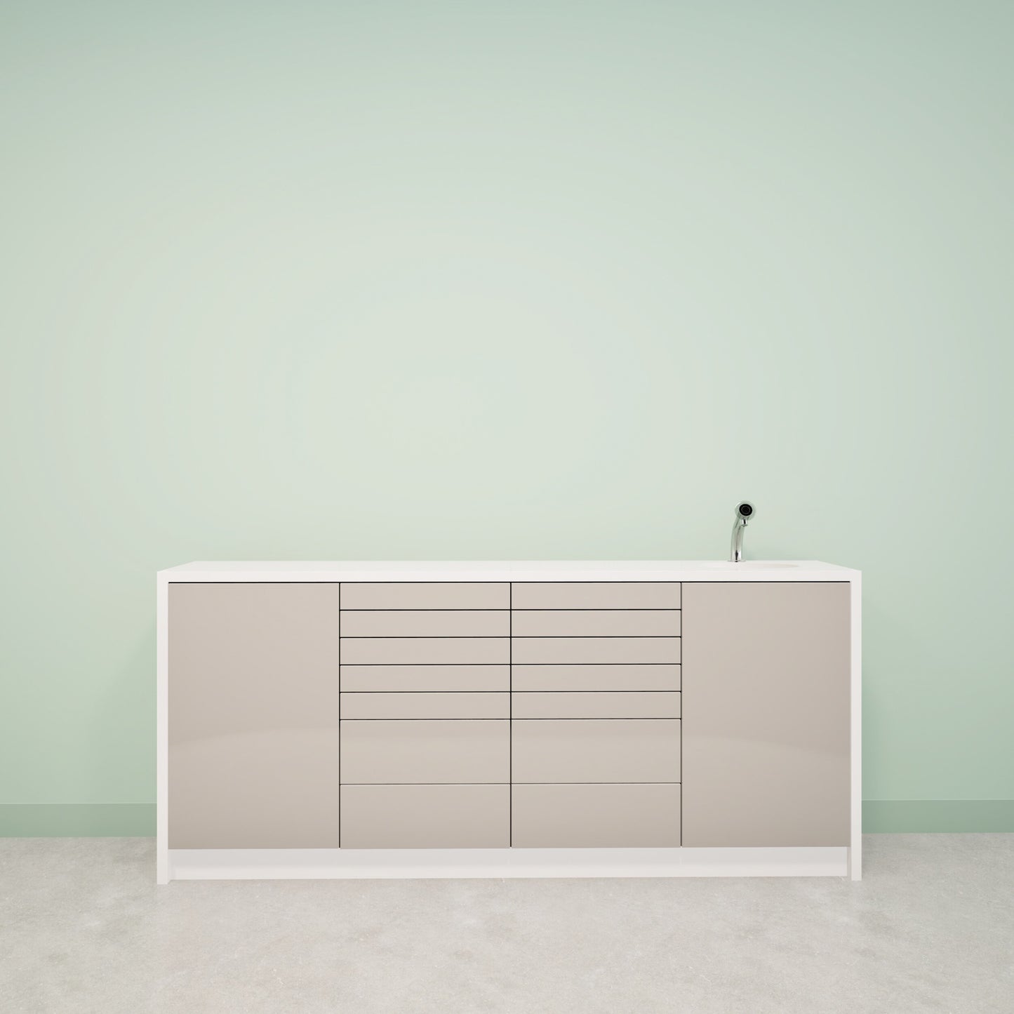 Behandelmeubel NOVA L – Zwevend of Staand Meubel voor Tandarts- of Zorgpraktijk