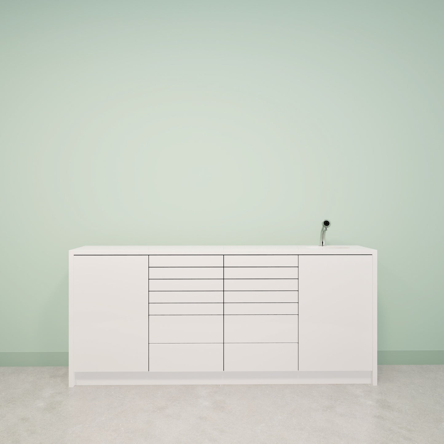 Behandelmeubel NOVA L – Zwevend of Staand Meubel voor Tandarts- of Zorgpraktijk