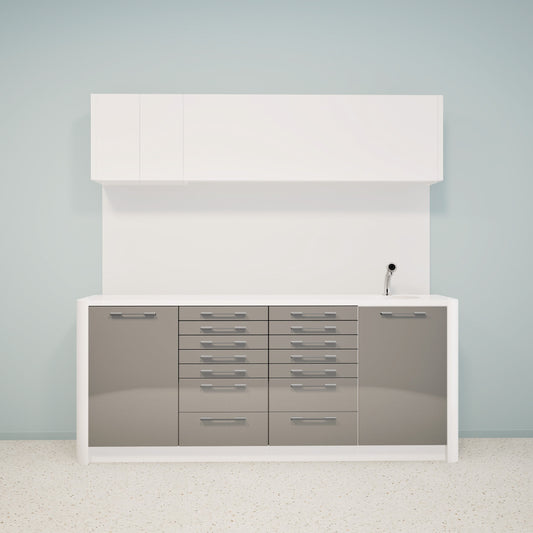 Behandlungsmöbel DINA L Combi – Ergonomische Mineralwerkstoffmöbel für die Praxis