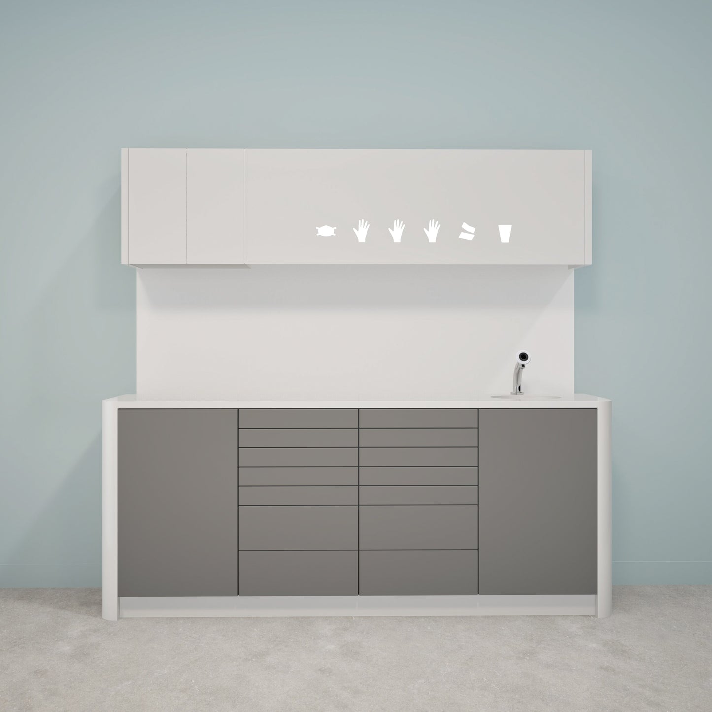 Behandelmeubel DINA L Combi – Ergonomisch Solid Surface Meubel voor Professionele Praktijken