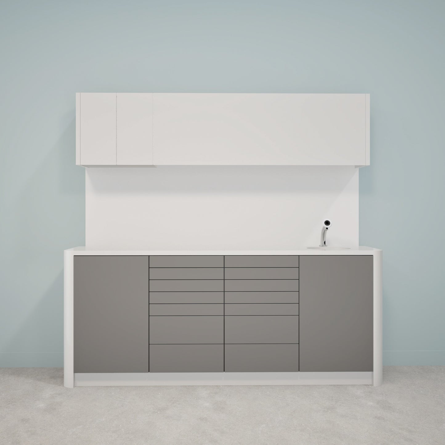 Behandelmeubel DINA L Combi – Ergonomisch Solid Surface Meubel voor Professionele Praktijken