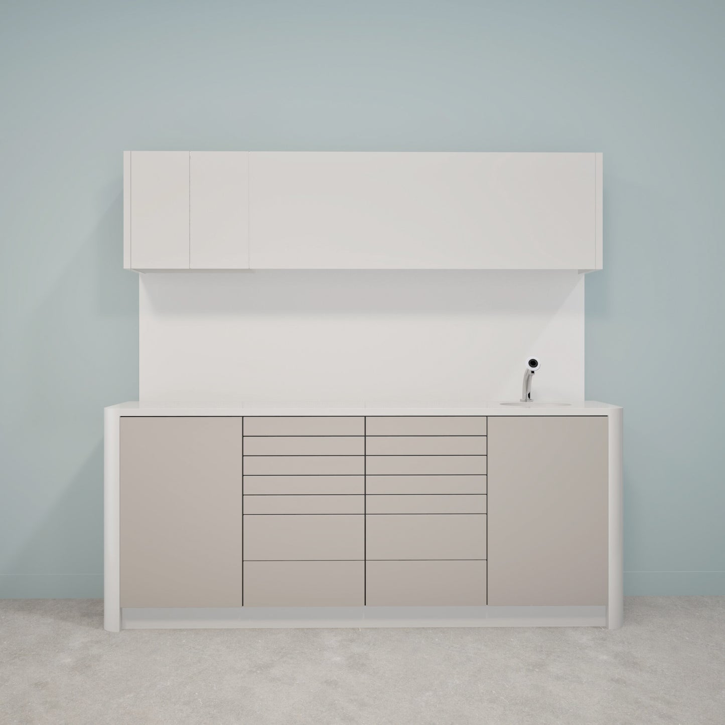 Behandelmeubel DINA L Combi – Ergonomisch Solid Surface Meubel voor Professionele Praktijken