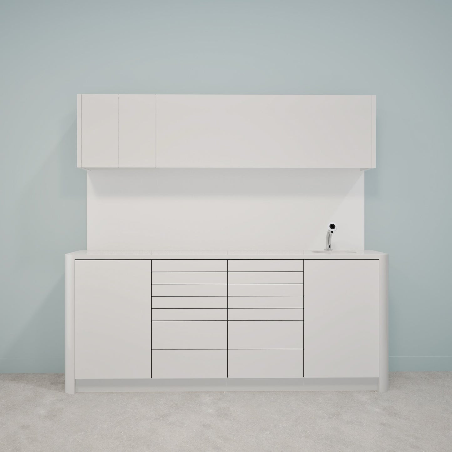 Behandelmeubel DINA L Combi – Ergonomisch Solid Surface Meubel voor Professionele Praktijken