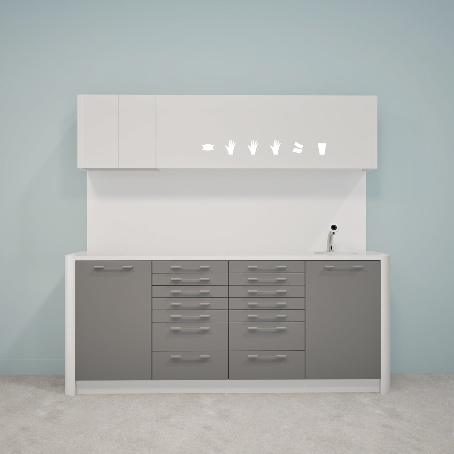 Behandelmeubel DINA L Combi – Ergonomisch Solid Surface Meubel voor Professionele Praktijken