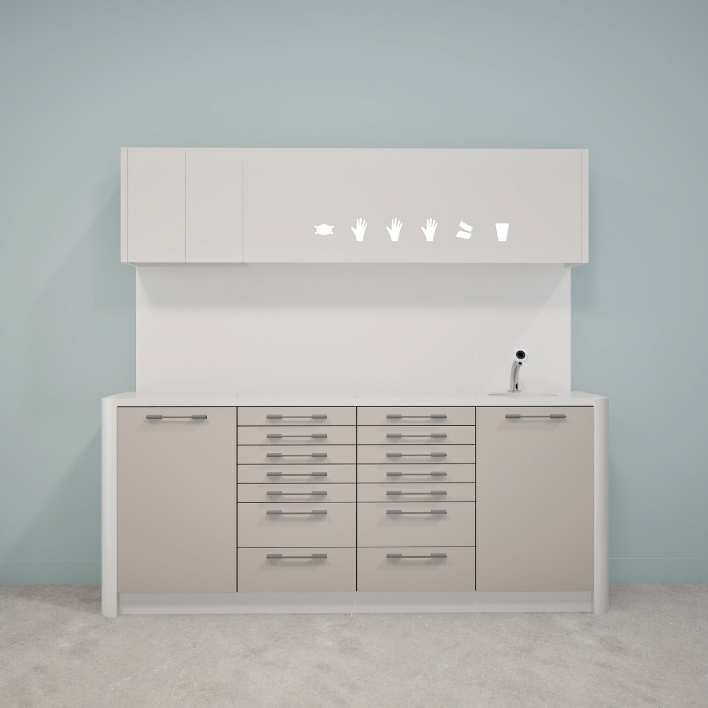 Behandelmeubel DINA L Combi – Ergonomisch Solid Surface Meubel voor Professionele Praktijken
