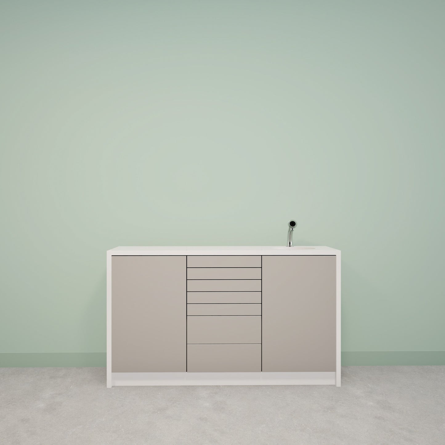 NOVA S – Solid Surface behandelmeubel voor tandartspraktijken