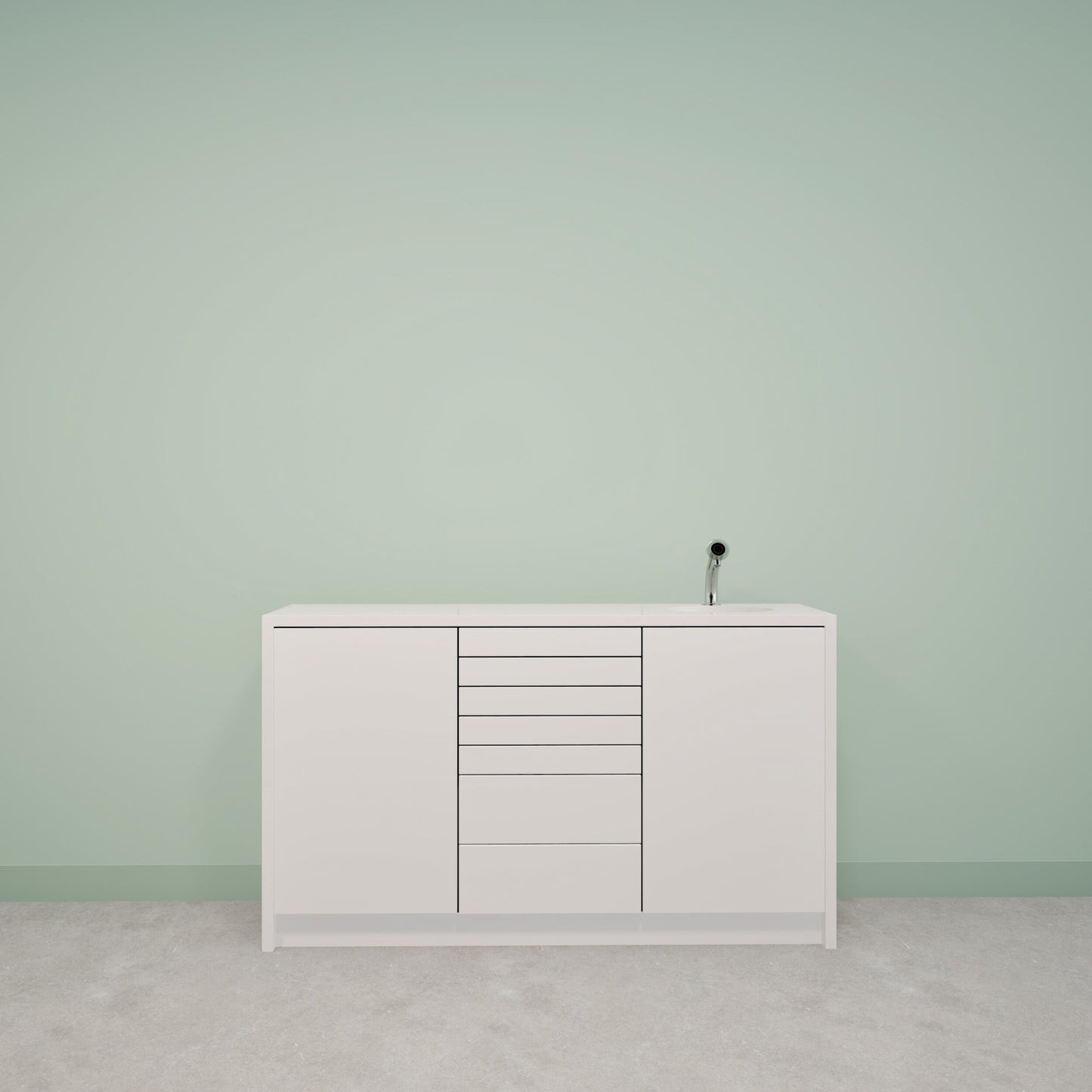 NOVA S – Solid Surface behandelmeubel voor tandartspraktijken