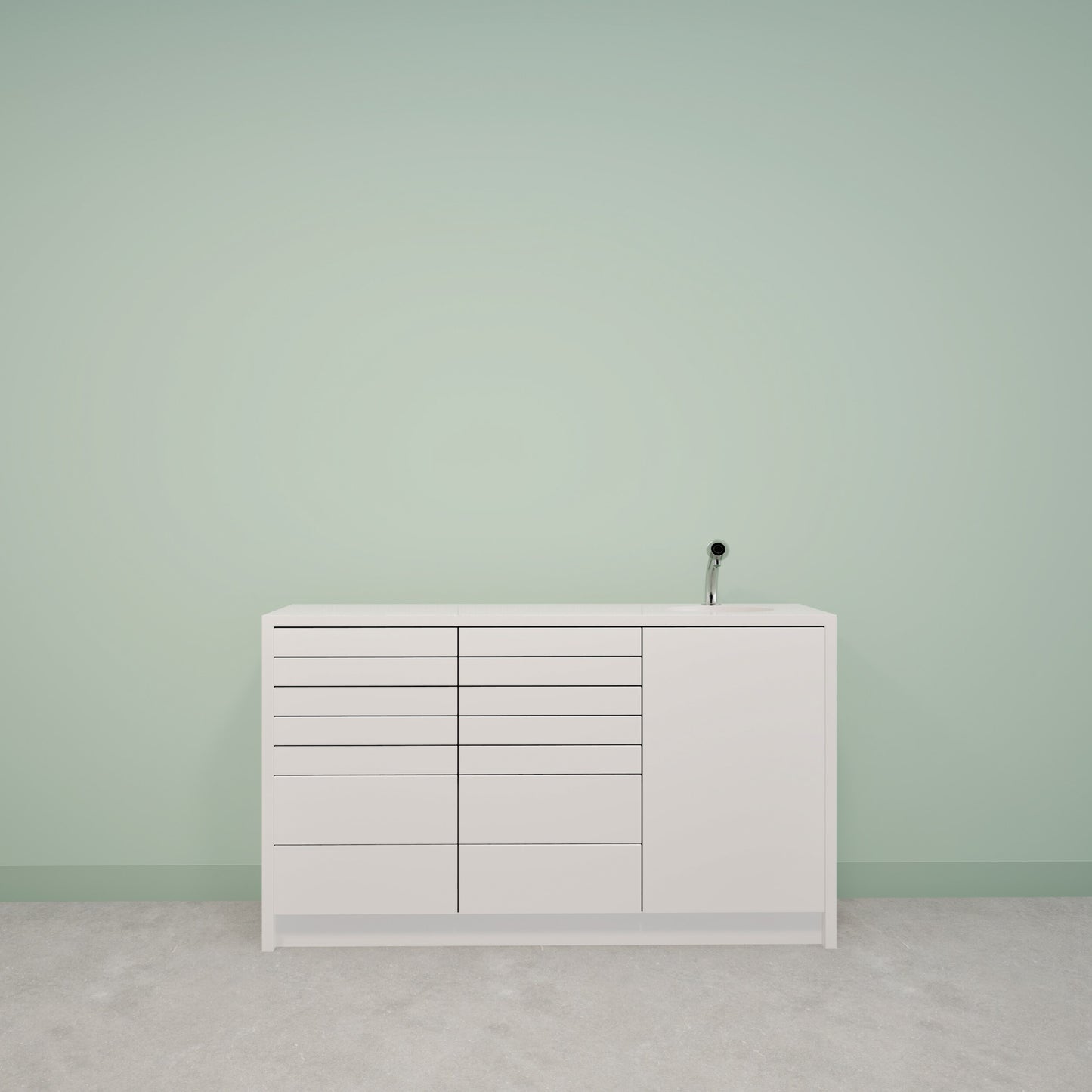 NOVA M – behandelmeubel van Solid Surface met strak design