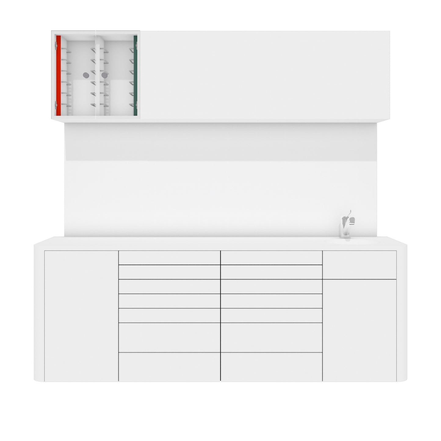 Behandelmeubel DINA L Combi – Ergonomisch Solid Surface Meubel voor Professionele Praktijken